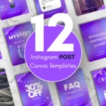 Instagram Post Canva Templates – 12 Editable Feed Designs