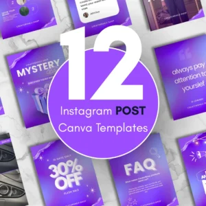 Instagram Post Canva Templates – 12 Editable Feed Designs
